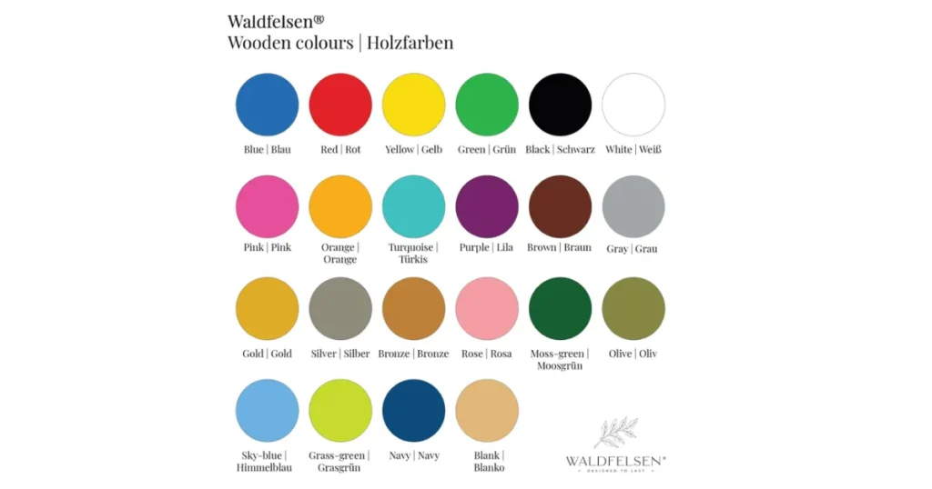 エゾシカタン会の木製駒カラーチャート(Waldfelsen製)